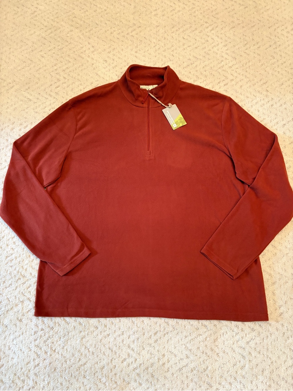 Mountain Warehouse NEW Lightweight Fleece Pullover Sweater Size XXL Rust Orange